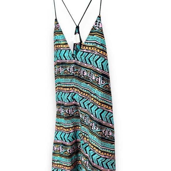 Milly Cabana Women’s Mini Dress Size S Multi Swimsuit Cover Up V-Neck Silk $230 - Picture 2 of 6